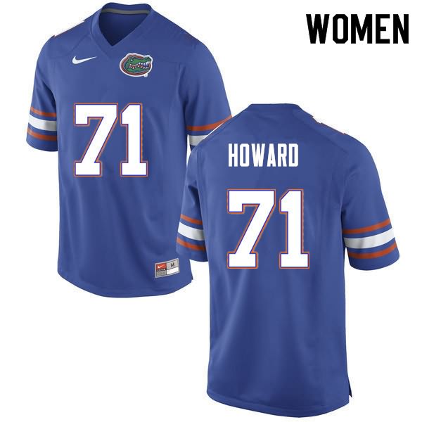 Women's NCAA Florida Gators Chris Howard #71 Stitched Authentic Nike Blue College Football Jersey ESL5065JB